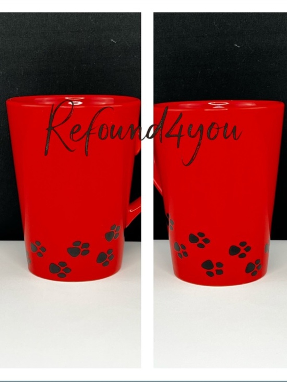 Home Essentials - ‘Red Paw Prints’ Ceramic Mug. NWT. Last one!